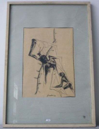 FERRABINI Giovanni (1909-1969) "Descente de croix", [19]57, dessin sur papier, signé...