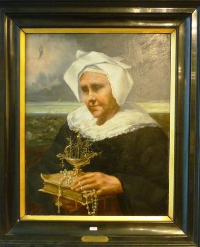 TULPINCK Camille [peintre et historien de l'art] (Bruges, 1861-1946), "Portrait de...
