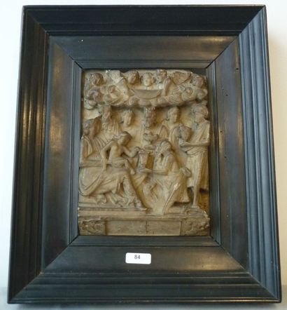 MALINES - NEINS Gielis (reçu maître en 1615) Plaque en albâtre sculptée en haut-relief...