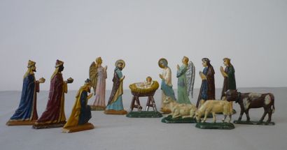 null Figurines en plomb pour crèche : Marie, Joseph, l'Enfant-Jésus, trois mages,...