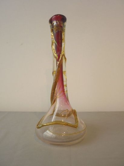 VAL-SAINT-LAMBERT - LELOUP [attribué à], vase à haut col dans l'esprit Art nouveau,...