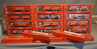 null (28) camions semi-remorques échelle 1/87 : (20) Coca-Cola de modèles divers...