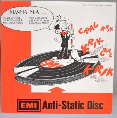null ATTANASIO, disque antistatique pour platine à plaque vinyle, années 1960, état...