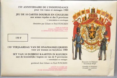 null FUNCKEN, jeu de 10 cartes postales militaires belges (pochette neuve avec intercalaires...