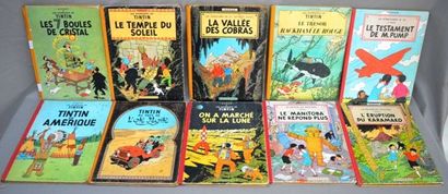 null Tintin, 6 albums + 4 Jo et Zette, ensemble de 10 albums anciens des années 1950-1960,...
