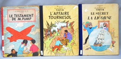 null Hergé : 2 Tintin "L'Affaire Tournesol" - "Le Secret de La Licorne" et "Le Stratonef"...