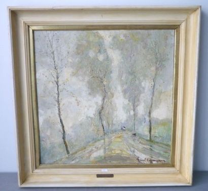 HAGEMANS Paul (1884-1959) "Paysage animé", XXe, huile sur toile, signée en bas à...