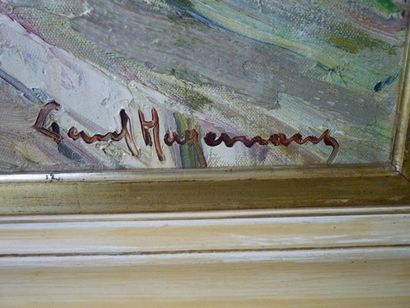 HAGEMANS Paul (1884-1959) "Paysage animé", XXe, huile sur toile, signée en bas à...