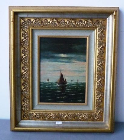 STEVENS Alfred (1823-1906) "Marine", XIXe, huile sur panneau d'acajou, signée en...
