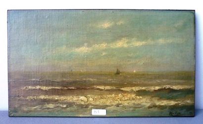ARTAN Louis (1837-1890) "Marine", XIXe, huile sur toile marouflée sur panneau, signée...