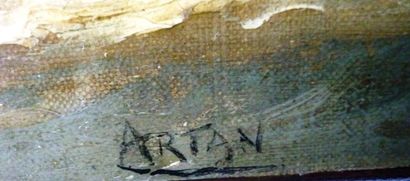 ARTAN Louis (1837-1890) "Marine", XIXe, huile sur toile marouflée sur panneau, signée...