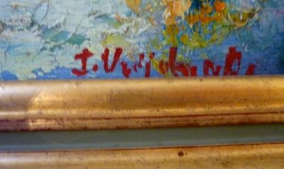 VRIJDAGHS I. "Paysage printanier", XXe, huile sur carton, signée en bas à droite,...