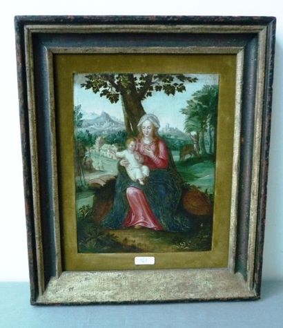 ÉCOLE FLAMANDE [entourage de Hendricx DE CLERCK (circa 1570-1629)] "Vierge à l'Enfant",...