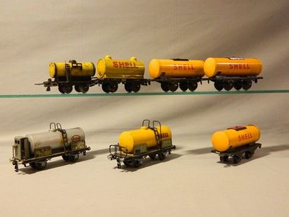 null Lot de 9 wagons-citernes à 2 axes : BUCO (2), 1 Esso et 1 Shell - BING, Shell...