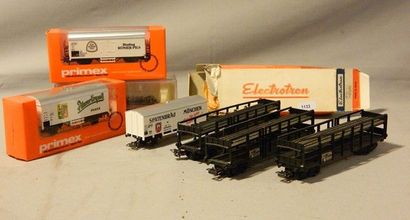 null Wagons marchandises divers (8) : PRIMEX (2) - ELECTROTREN (2) - JOUEF, 1 wagon...
