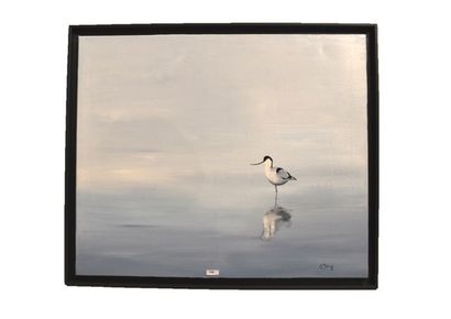 DEFACQZ Éveline "Avocette élégante et tranquille", 2013, acrylique sur toile, signée...