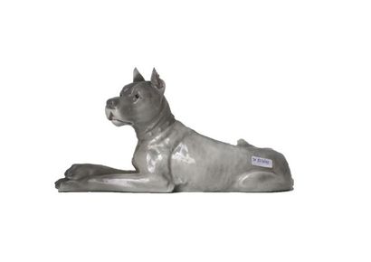 COPENHAGUE Statuette de chien en céramique, 15x25 cm.