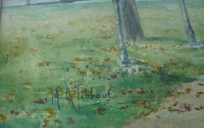 TIBBAUT M-A "Le Matin au béguinage", XXe, aquarelle sur papier, signée en bas à gauche,...
