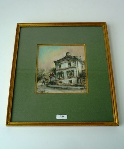 JORWITZ Ferdinand (1897-1979) "Maison à Berchem-Sainte-Agathe", 1954, pastel sur...