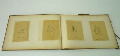 null "Les Hommes célèbres", fin XIXe, carnet contenant des plumes et encres sur papier...