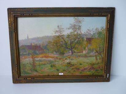 PERREAU Raymond (1874-1976) "Merry-la-Vallée - Matin de septembre", 1934, huile sur...