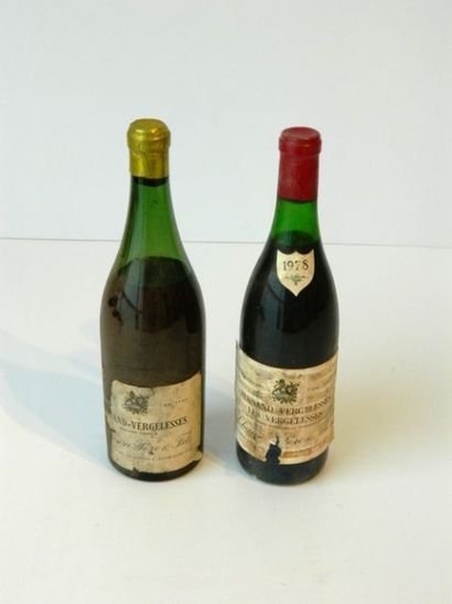 BOUGOGNE, rouge Pernand-Vergelesses 1978, 5 bouteilles [étiquettes altérées, niveaux...