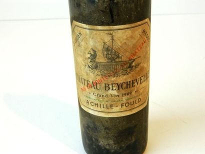 BORDEAUX (SAINT-JULIEN), rouge Château Beychevelle 1969, 1 bouteille [étiquette altérée,...