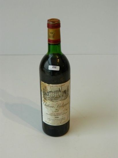 BORDEAUX (HAUT-MÉDOC), rouge Château Belgrave 1981, 1 bouteille [étiquette abîmée,...