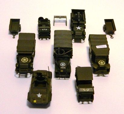 null SOLIDO, 7 véhicules militaires : half-track M3 avec canon - half-track M3 bâché...