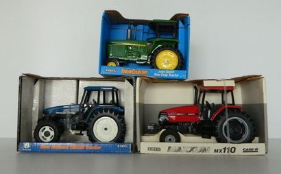 null ERTL, tracteurs agricoles, échelle 1/16e (3) : New Holland TM150 tractor bleu...