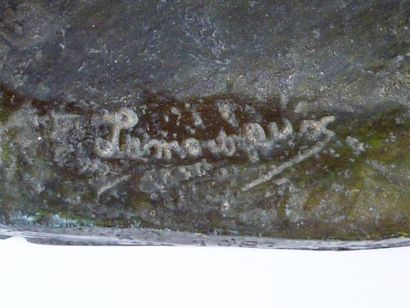 LAMOUREUX "Foi de Javert", 1987, sujet en bronze à double patine, signé, daté, numéroté...