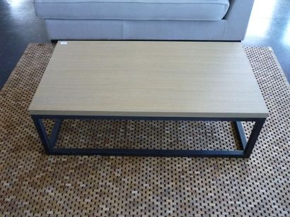 null Table basse rectangulaire Oak en bois et métal, 35x110x60 cm [petites altér...