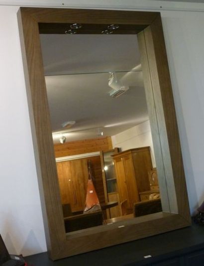 null Miroir vertical Boudoir en placage de chêne teinté, couleur taupe (avec deux...