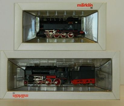 null MÄRKLIN, 2 locomotives de la DB : 3003, locomotive 130 noire, série 24058, tender...