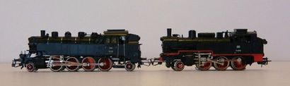 null MÄRKLIN, 2 loco-tenders de la DB : 3122, type 141 / 86106 noire ; 3095, type...