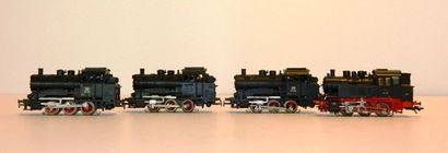 null MÄRKLIN, 4 locos-tender : 3x 3000, type 030 / 89006 noire ; 1x 080 / 80007 [état...