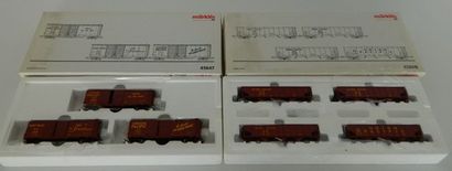 null MÄRKLIN, set Union Pacific de 3 wagons : 45647, double door boxcar (MB) ; 45800,...