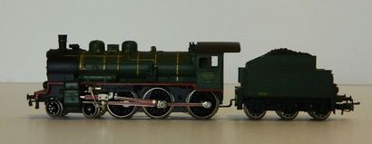 null MÄRKLIN 3086, locomotive à vapeur 230, série 6441 de la SNCB en vert, tender...