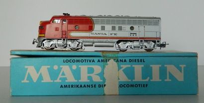 null MÄRKLIN 3060, locomotive diesel américaine Santa Fe en rouge et argenté [très...