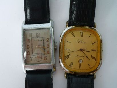 null Ensemble de deux montres agrémentées d'un bracelet en cuir : une de marque LICKE...