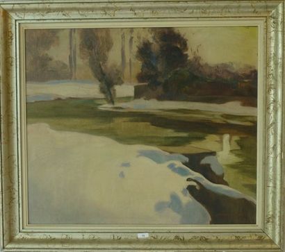 VAN MALDEREN J. (1883-1958) "Paysage", XXe, huile sur carton, signée en bas à droite,...