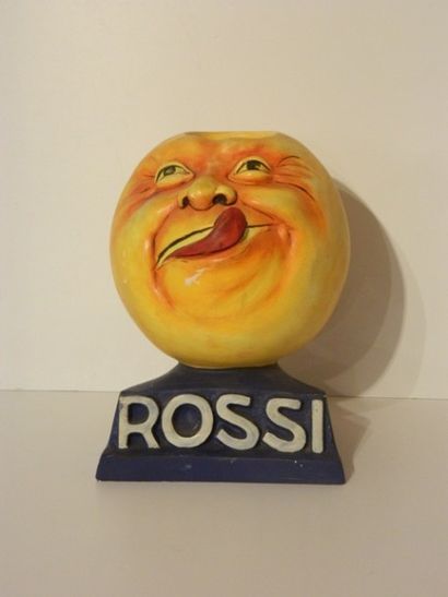 Mascotte publicitaire Rossi, XXe, plâtre...