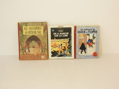 null HERGÉ, REMI Georges dit (1907-1983), lot de 3 albums : Les Aventures de Tintin,...