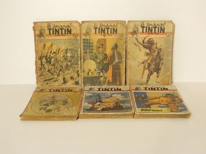 null "Le Journal de Tintin", 6 tomes (numéros 4, 6, 8, 14, 16 et 18) [mauvais ét...