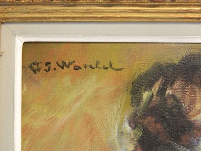 WATELET CHARLES JOSEPH (1867-1954) "Femme à la calebasse", mi-XXe, huile sur toile,...