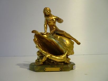PLÉ Henri Honoré (1853-1922) [attribué à] "Le Corail", XIXe, sujet en bronze doré...