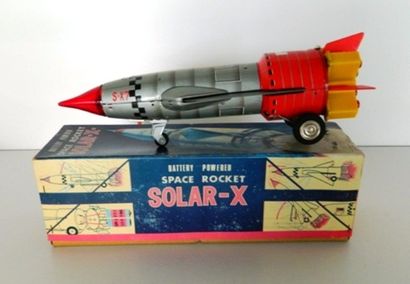 null TN Japan, Space Rocket Solar X, battery operated, 40 cm (EB).