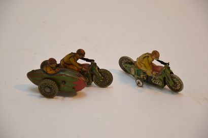 null PAYA juguetes ray (2), side-car mécanique en tôle lithographié, avant guerre,...