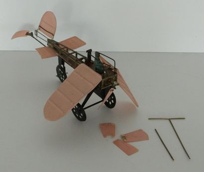 null FISCHER Allemagne, avion mécanique type Blériot, vers 1905, fuselage lithographié,...