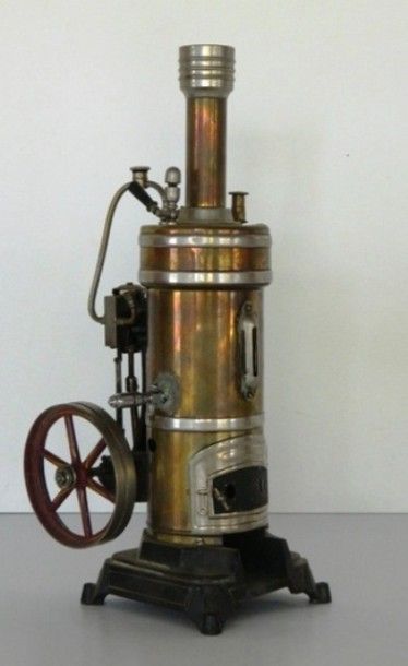 null MÄRKLIN, machine à vapeur à chaudière verticale, un piston fixe, h. 40 cm [brûleur...